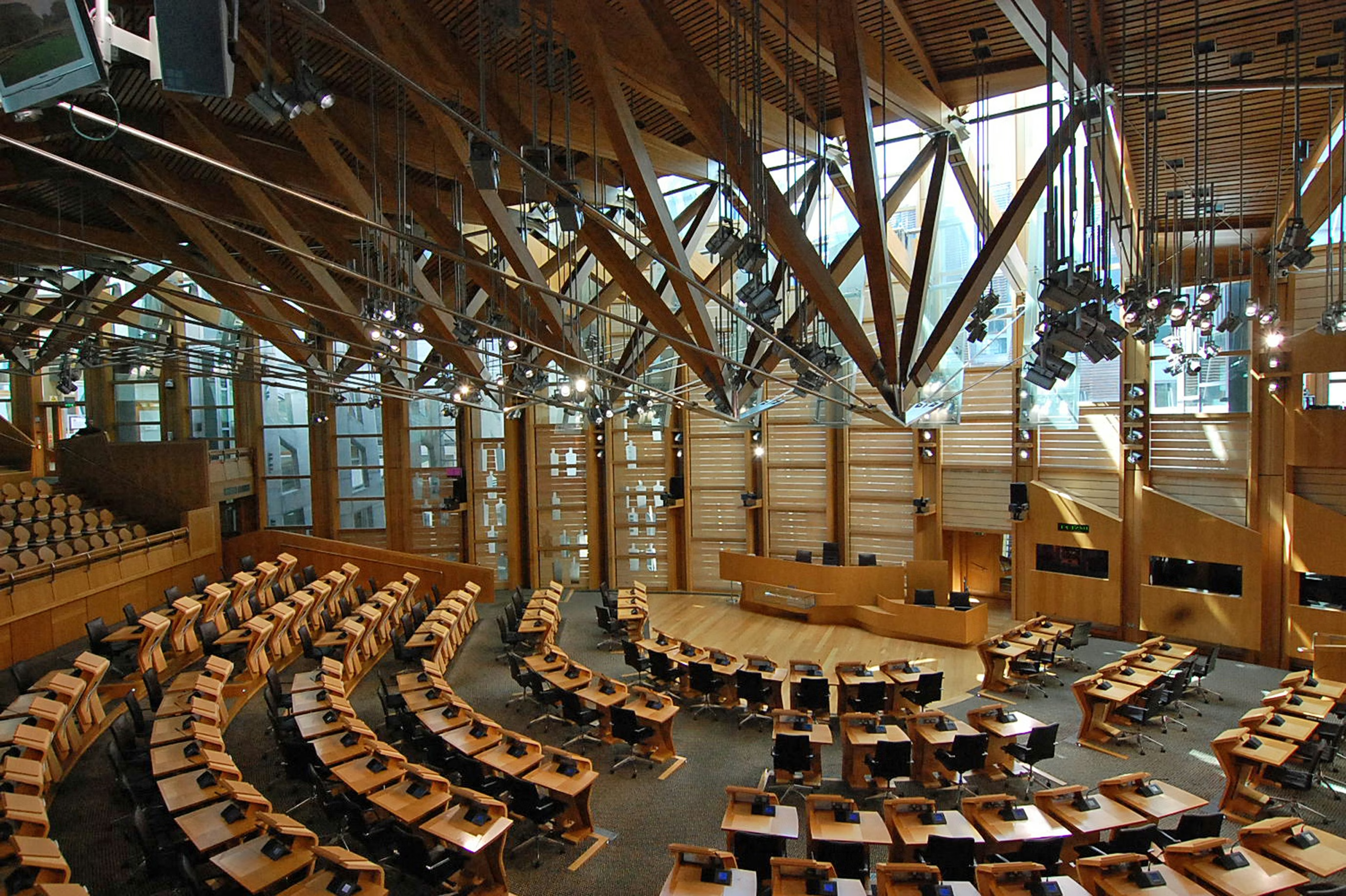 The chamber of the Scottish Parliament