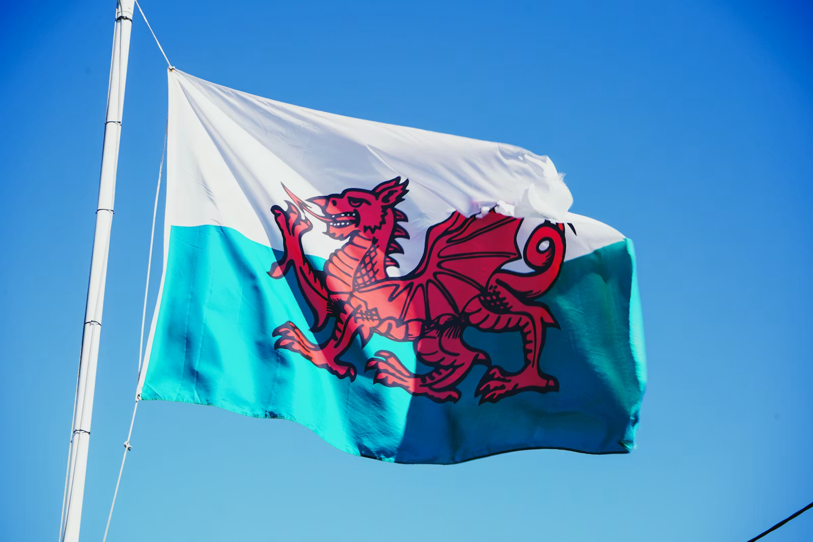 Welsh flag flying