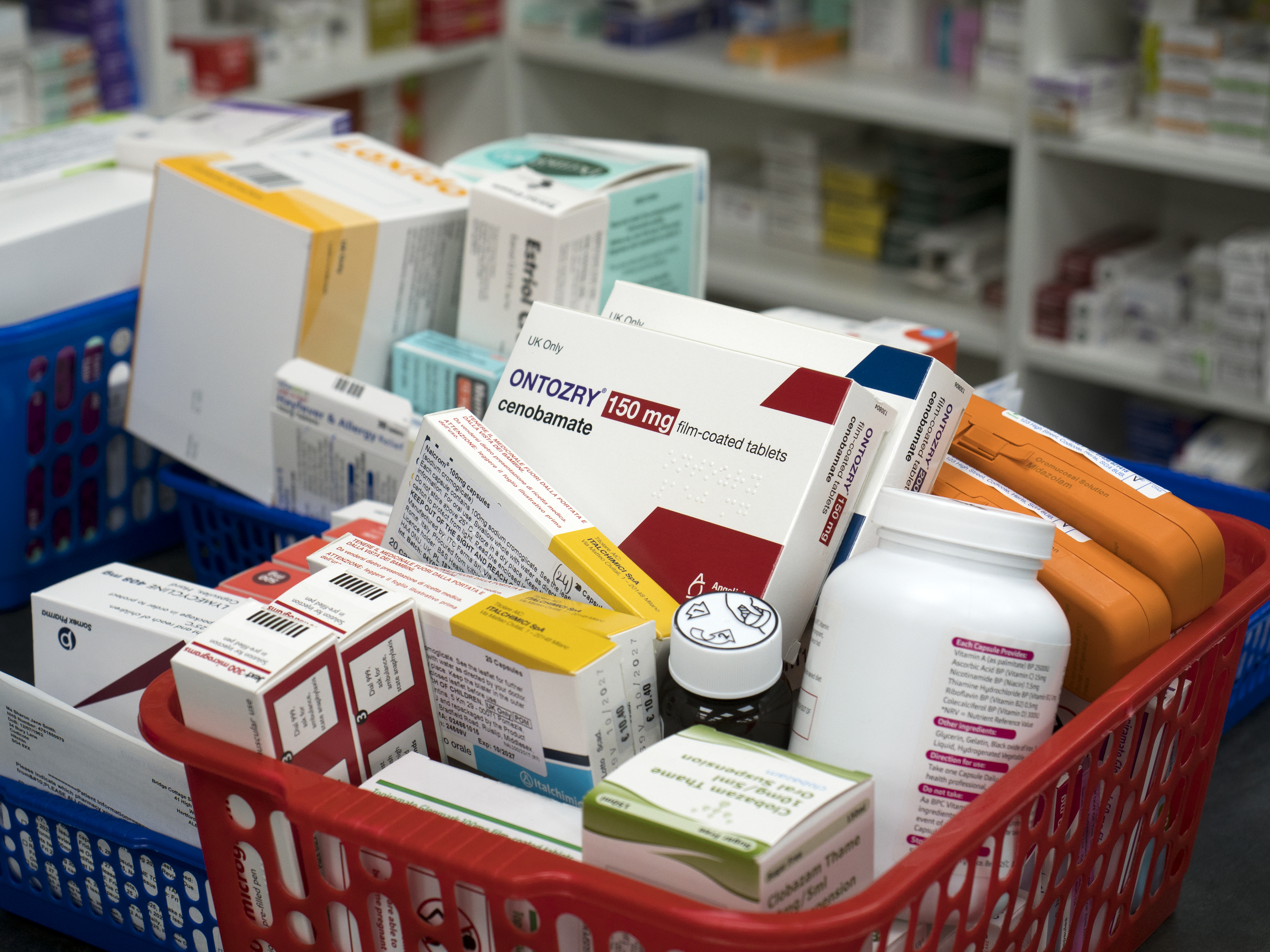Medicines in a pharmacy 